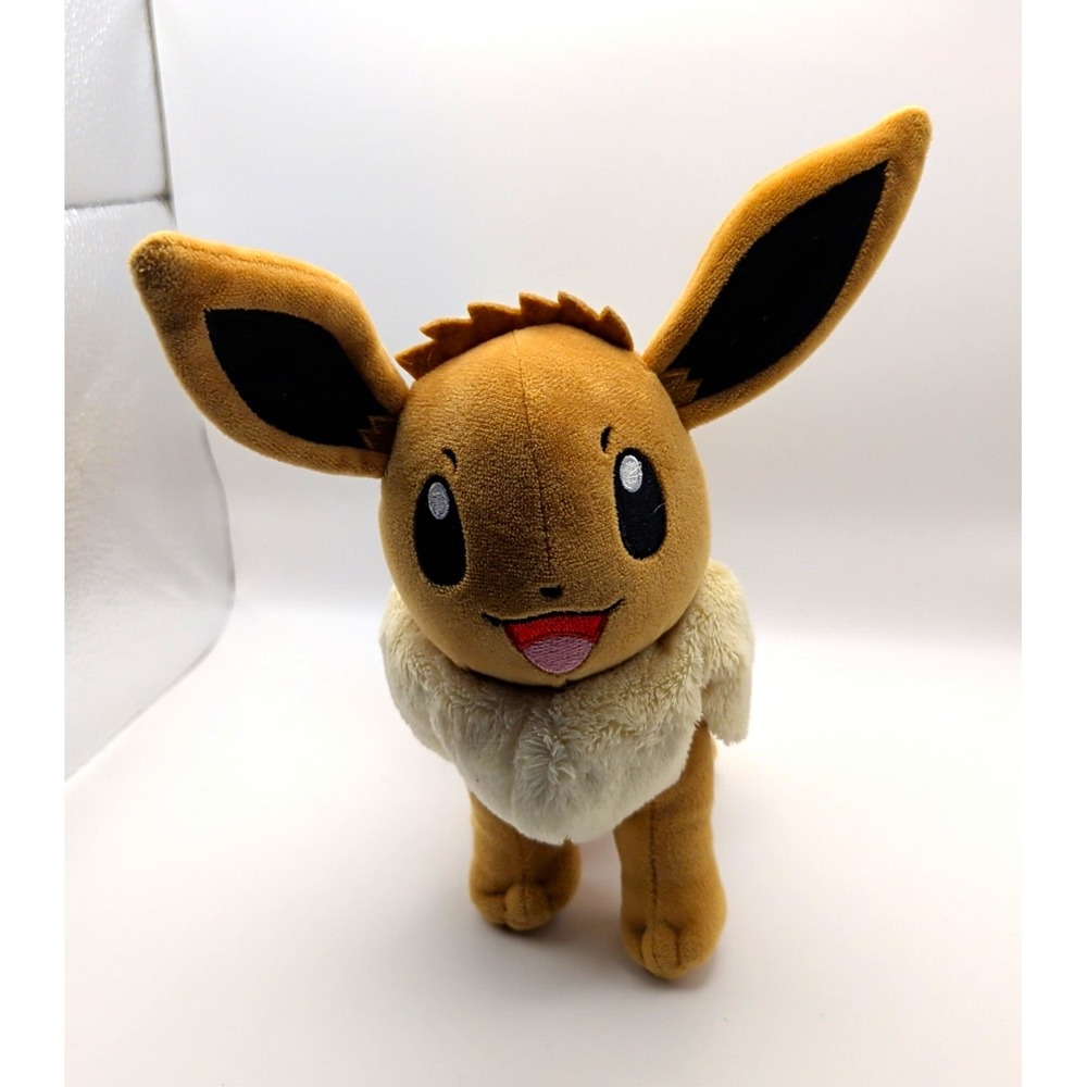 WCT Pokemon Eevee Plush Stuffed Animal Toy, Brown/Beige, Anime TV Show